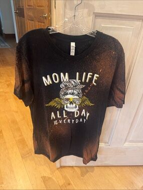 Bella Canvas Black Graphic 'Mom Life All Day Everyday' Tee with Yellow Accents